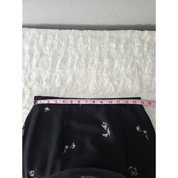 Hunt Club High Waisted Dark Floral Midi Skirt Black Size 10 AOP‎ Flower Retro - Picture 5 of 10